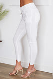 WHITE RAW EDGE HEM JOGGERS Made in Italy