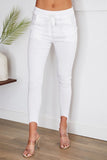 WHITE RAW EDGE HEM JOGGERS Made in Italy