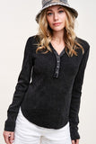 Mineral Wash V Neck Henley (Color Options)