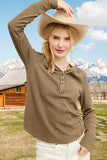 Mineral Wash V Neck Henley (Color Options)