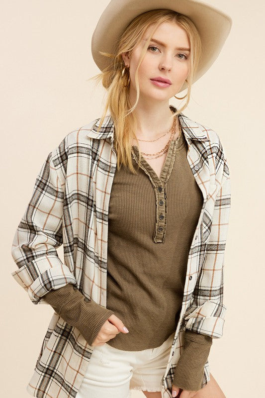 Mineral Wash V Neck Henley (Color Options)