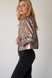 ROSE GOLD METALLIC TRUCKER JACKET