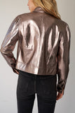 ROSE GOLD METALLIC TRUCKER JACKET