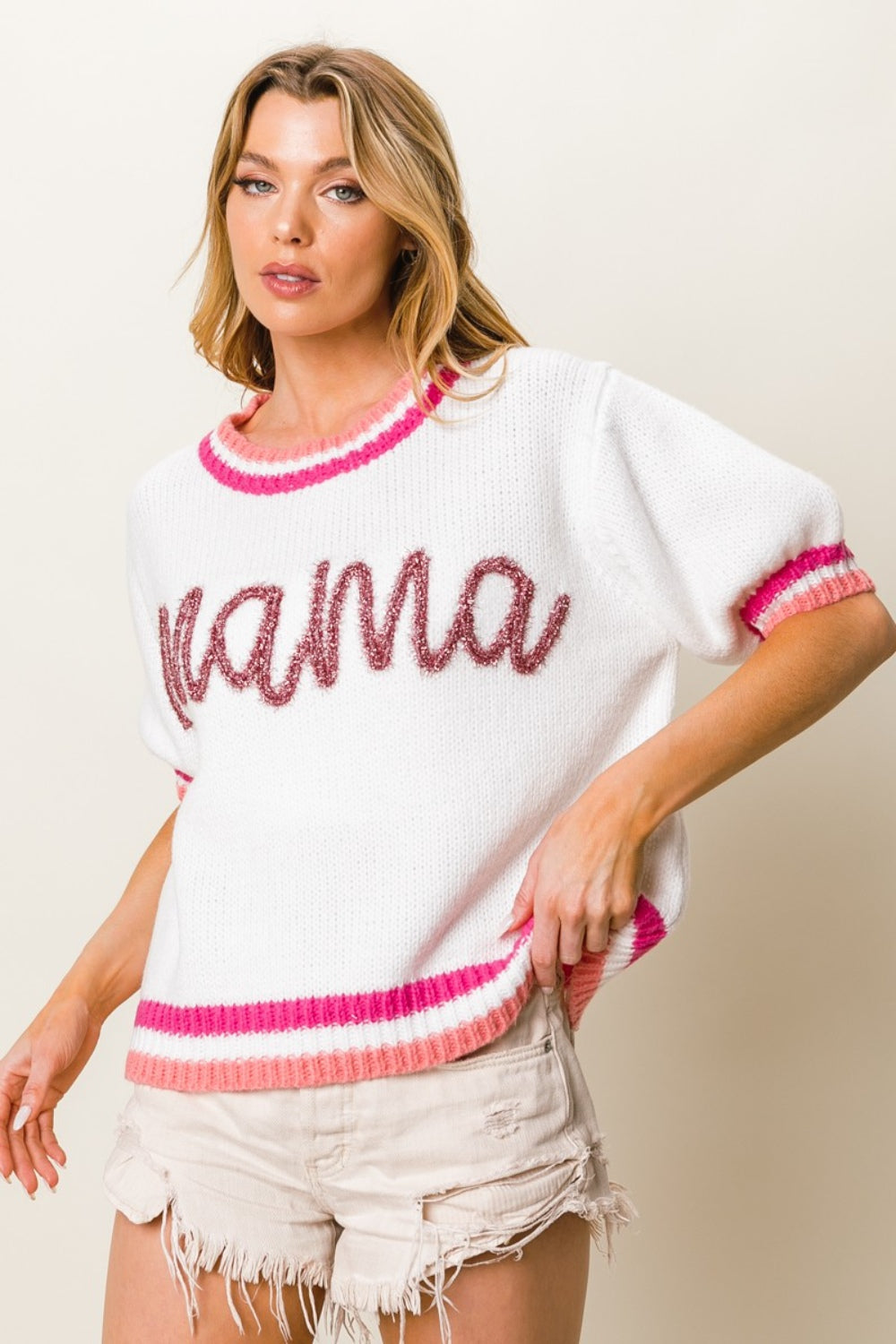MAMA Short Sleeve Knit