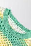 Colorblock Striped Hollow Knitted Top (Color Options)
