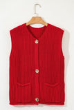 SPRING Textured Knit Buttoned Sweater Vest (Color Options)