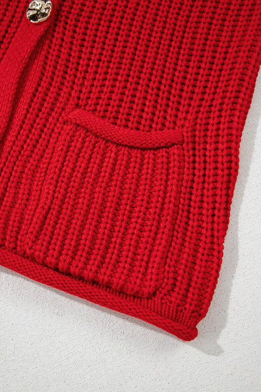SPRING Textured Knit Buttoned Sweater Vest (Color Options)