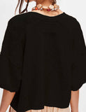 Sweetkama - Ladies Solid Color Midi Sleeves Knitted Cardigan
