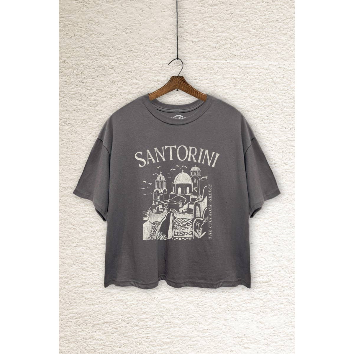 VINTAGE POINT - TC550-P7403 SANTORINI GRAPHIC BOXY CROP T-SHIRT