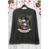 I ONLY KISS COWBOYS LONG SLEEVE SWEATSHIRTS: White / M