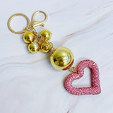 It Girl Glam Heart Bauble Key Chain Purse Charm (Color Options)