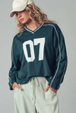 CHANNEL RETRO Varsity 07 Graphic V-Neck Jersey