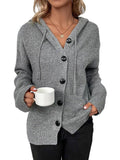 Cable Knit Drawstring Hoodie Cardigan (Color Options)