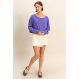 Wide Neck Drop Shoulder Relaxed Fit Sweater