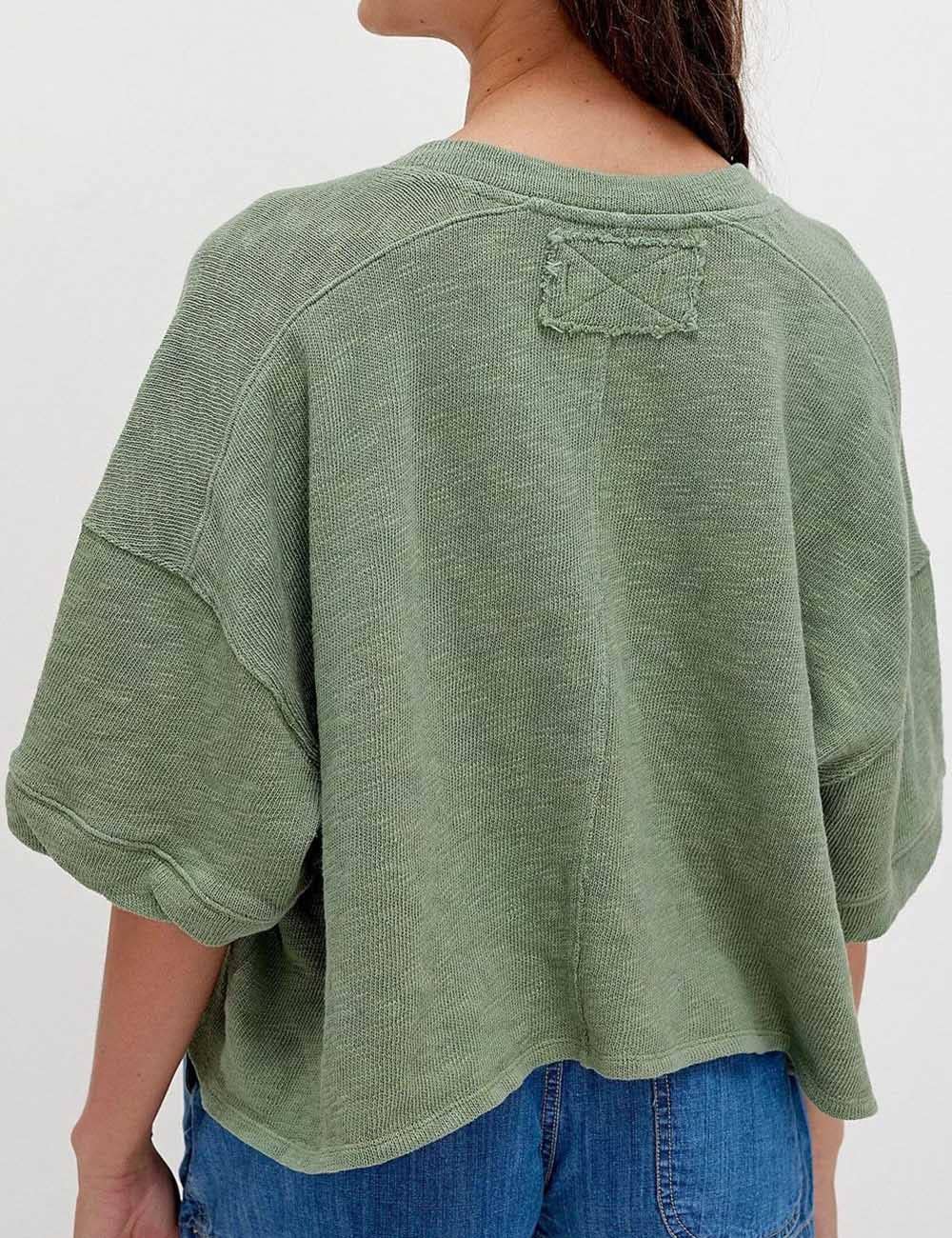 Sweetkama - Ladies Solid Color Midi Sleeves Knitted Cardigan