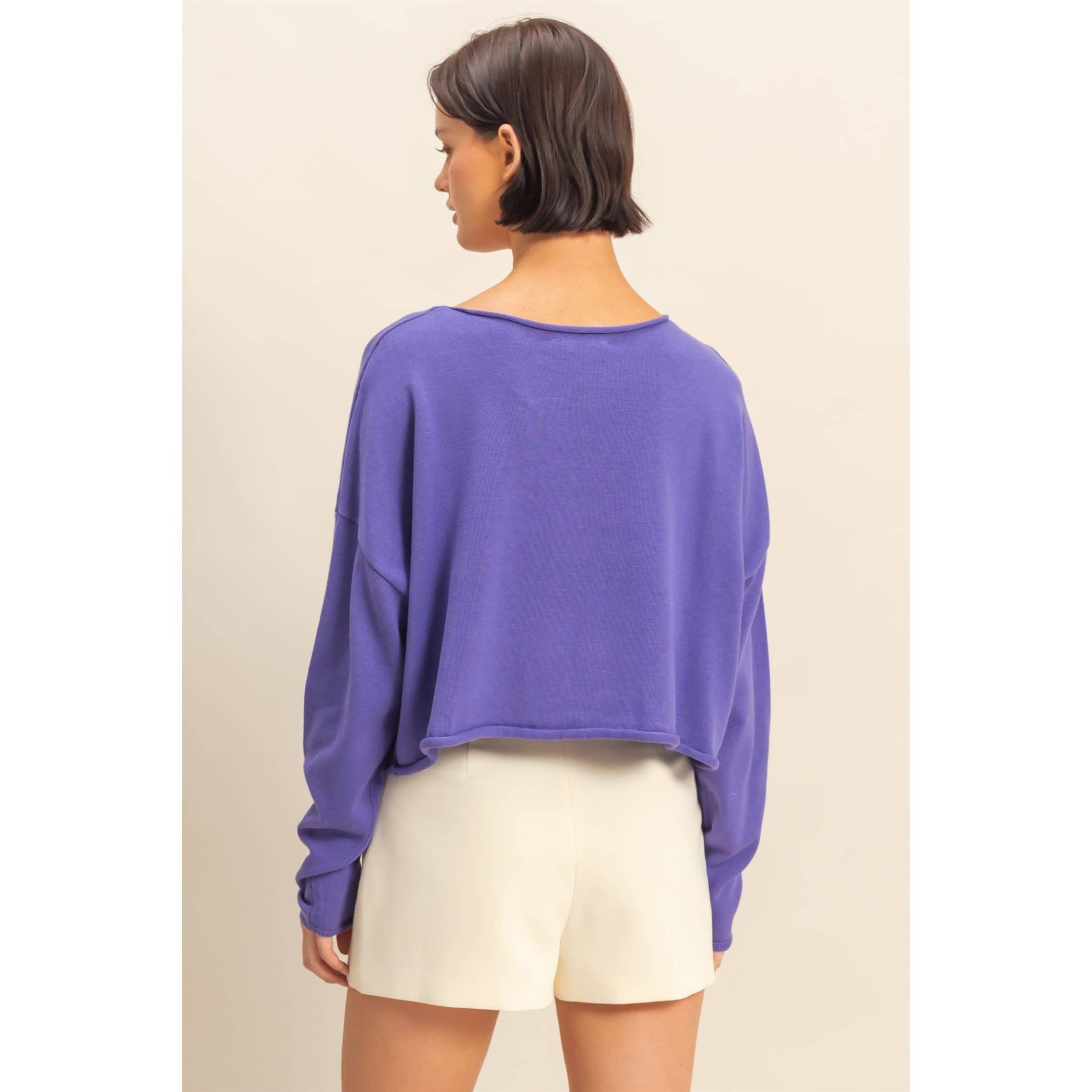Wide Neck Drop Shoulder Relaxed Fit Sweater