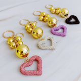 It Girl Glam Heart Bauble Key Chain Purse Charm (Color Options)