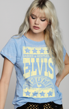 Recycled Karma - 302579 - 1130 Elvis X Sun Records Burn Out Tee: XS / Washed Denim