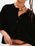 Sweetkama - Ladies Solid Color Midi Sleeves Knitted Cardigan