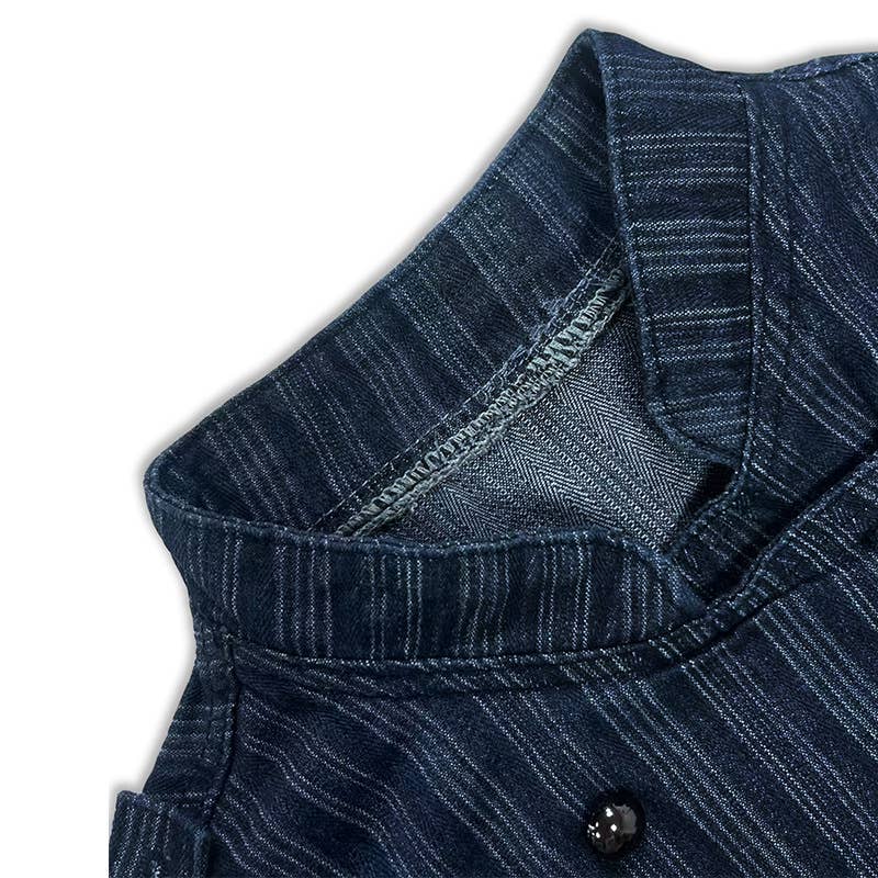 Fabulous  Vintage Vibe Striped Denim Jacket DROPS OCT 10