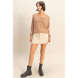 Wide Neck Drop Shoulder Relaxed Fit Sweater