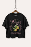 SICILIA LEMON BOXY CROP T-SHIRT
