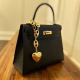 Horse Bits Gold Heart Dangle Purse Charm