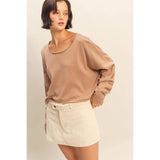 Wide Neck Drop Shoulder Relaxed Fit Sweater