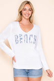 DISTRESSED" BEACH” Lightweight V-Neck Knit Sweater – Coastal Bestseller