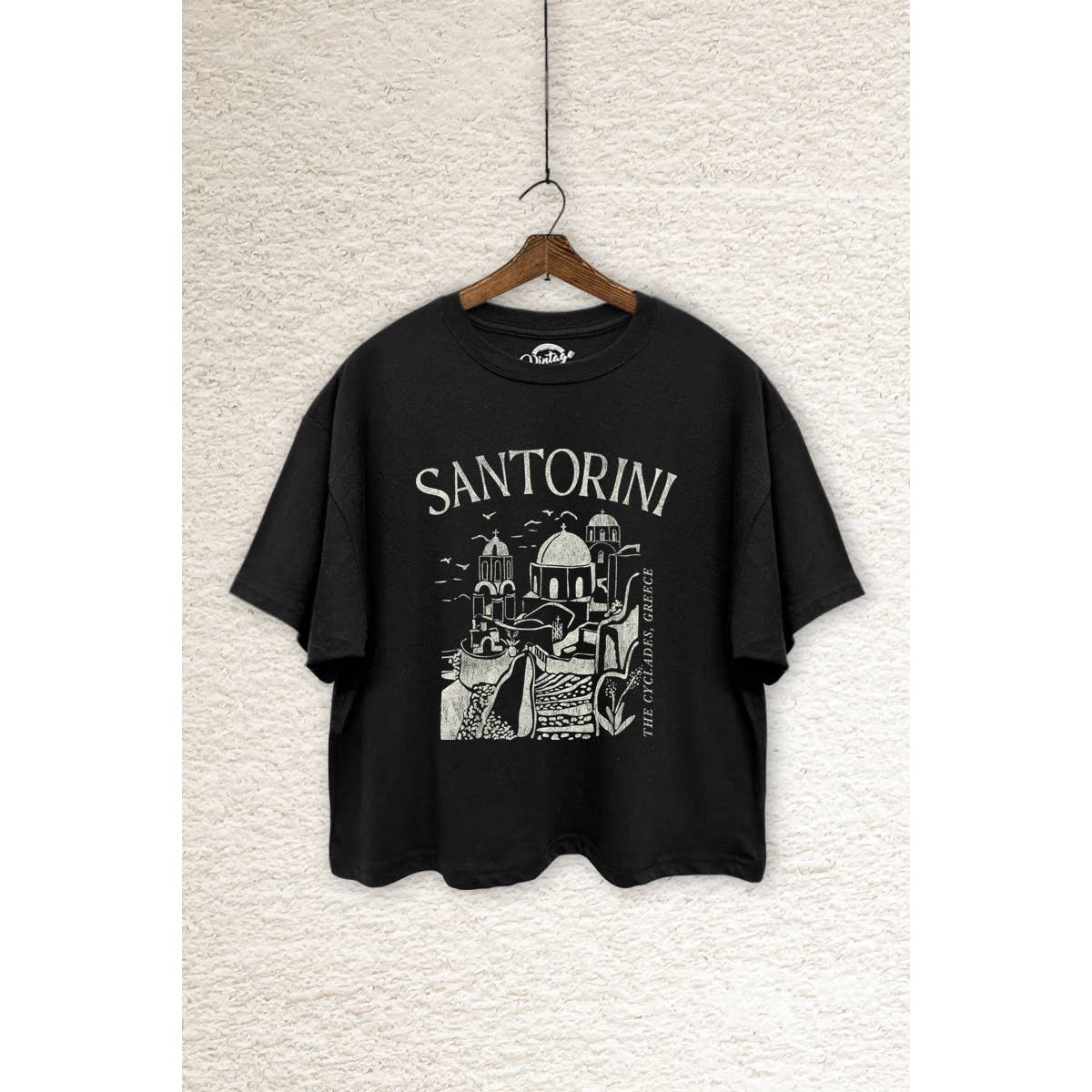 VINTAGE POINT - TC550-P7403 SANTORINI GRAPHIC BOXY CROP T-SHIRT