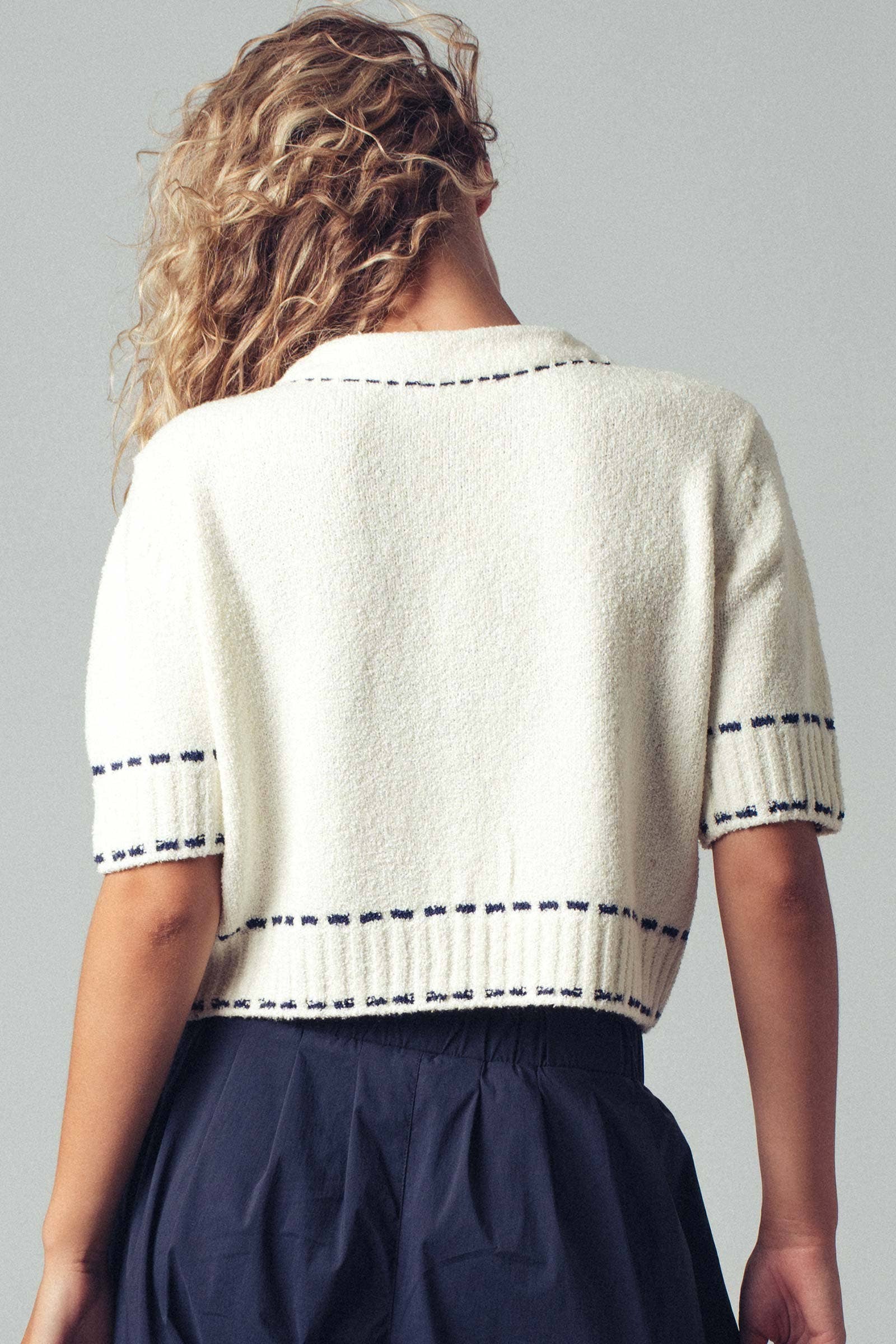 Stunning Short Sleeve Button Waist Crop Cardigan