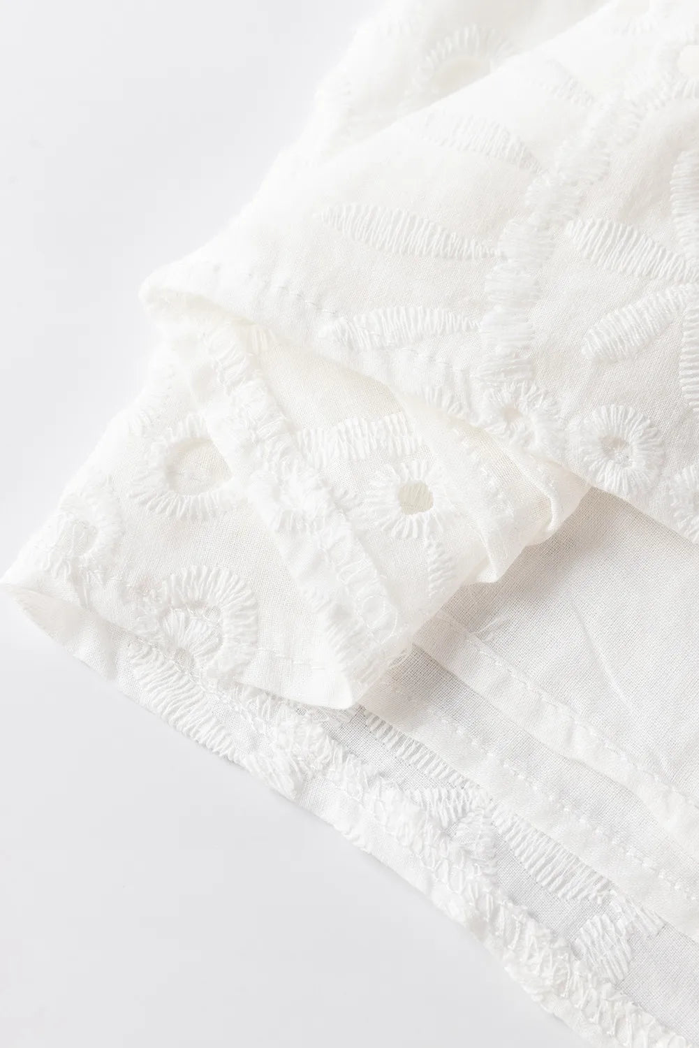 Eyelet Frill Short Sleeve Boho Spring Blouse