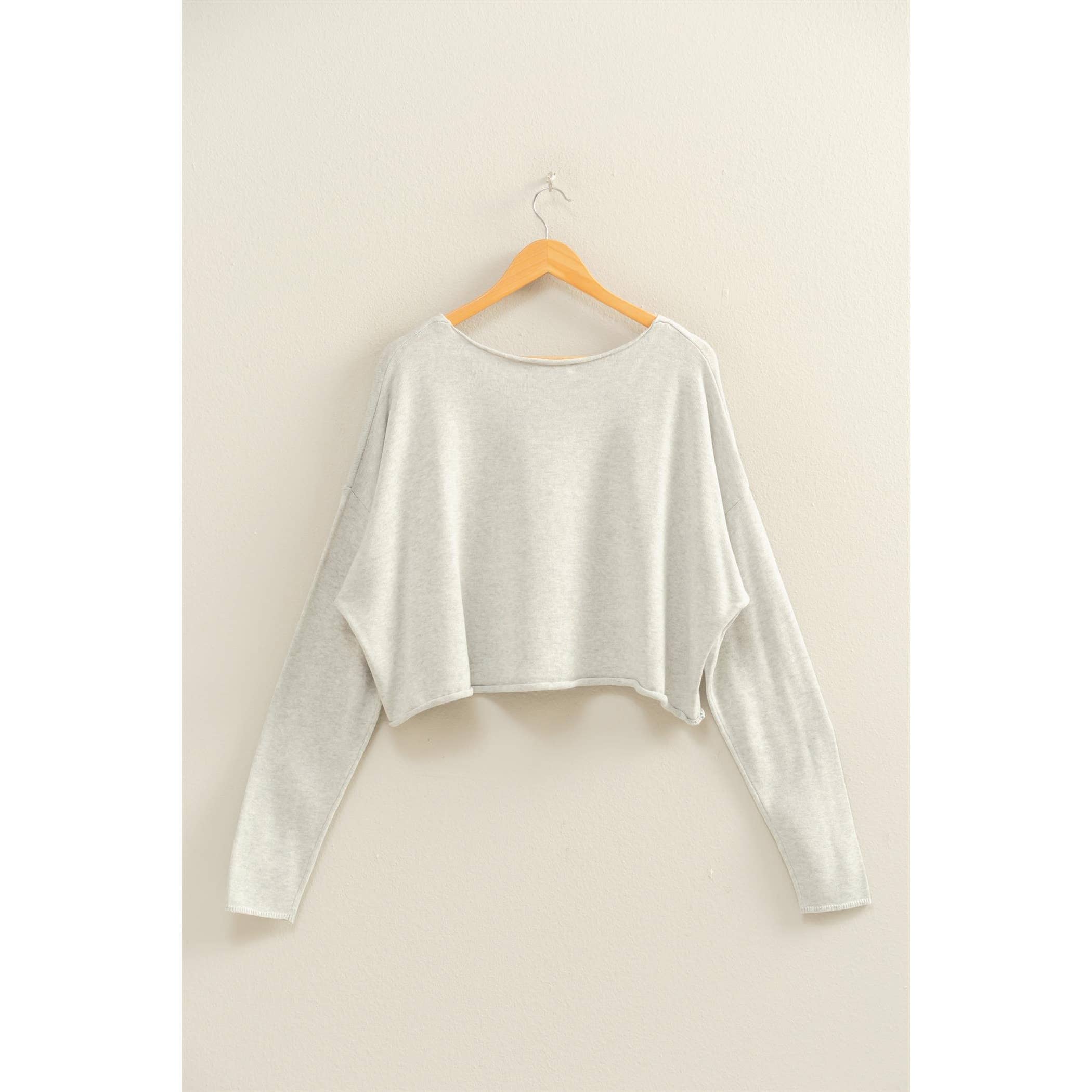Wide Neck Drop Shoulder Relaxed Fit Sweater