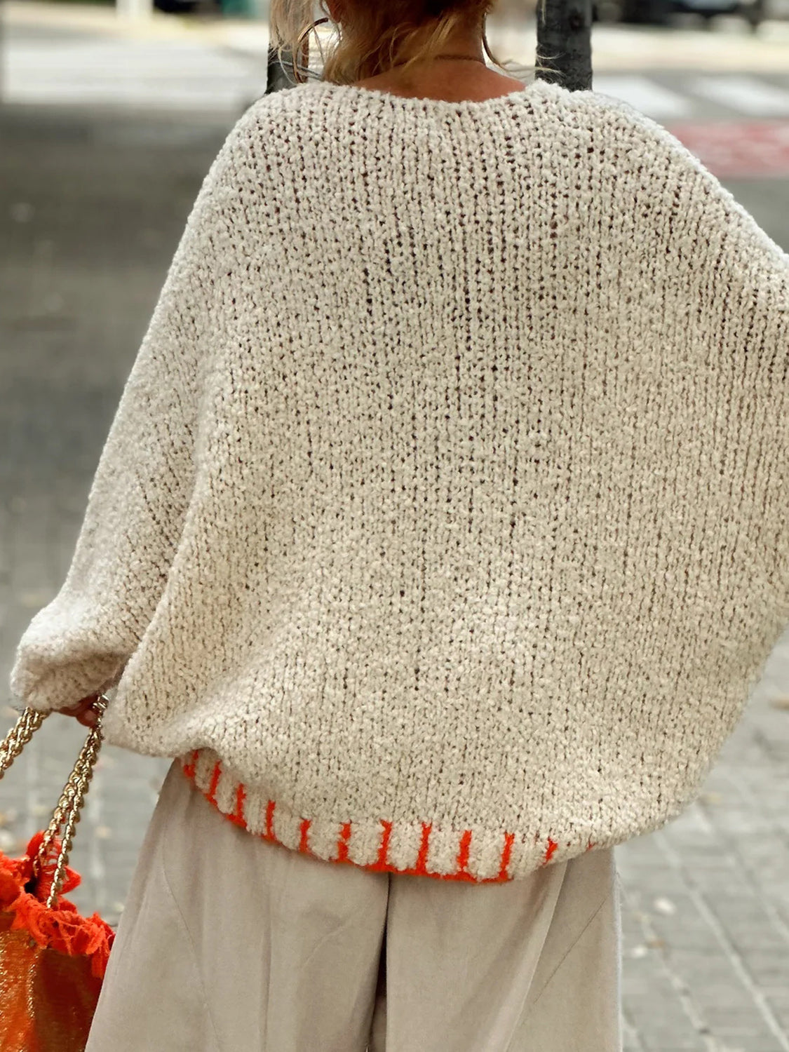 Star V-Neck Oversize Sweater (Color Options)