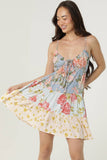 RETRO VINTAGE VIBE FLORAL  V NECK SUNDRESS BY ANGIE