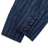 Fabulous  Vintage Vibe Striped Denim Jacket DROPS OCT 10