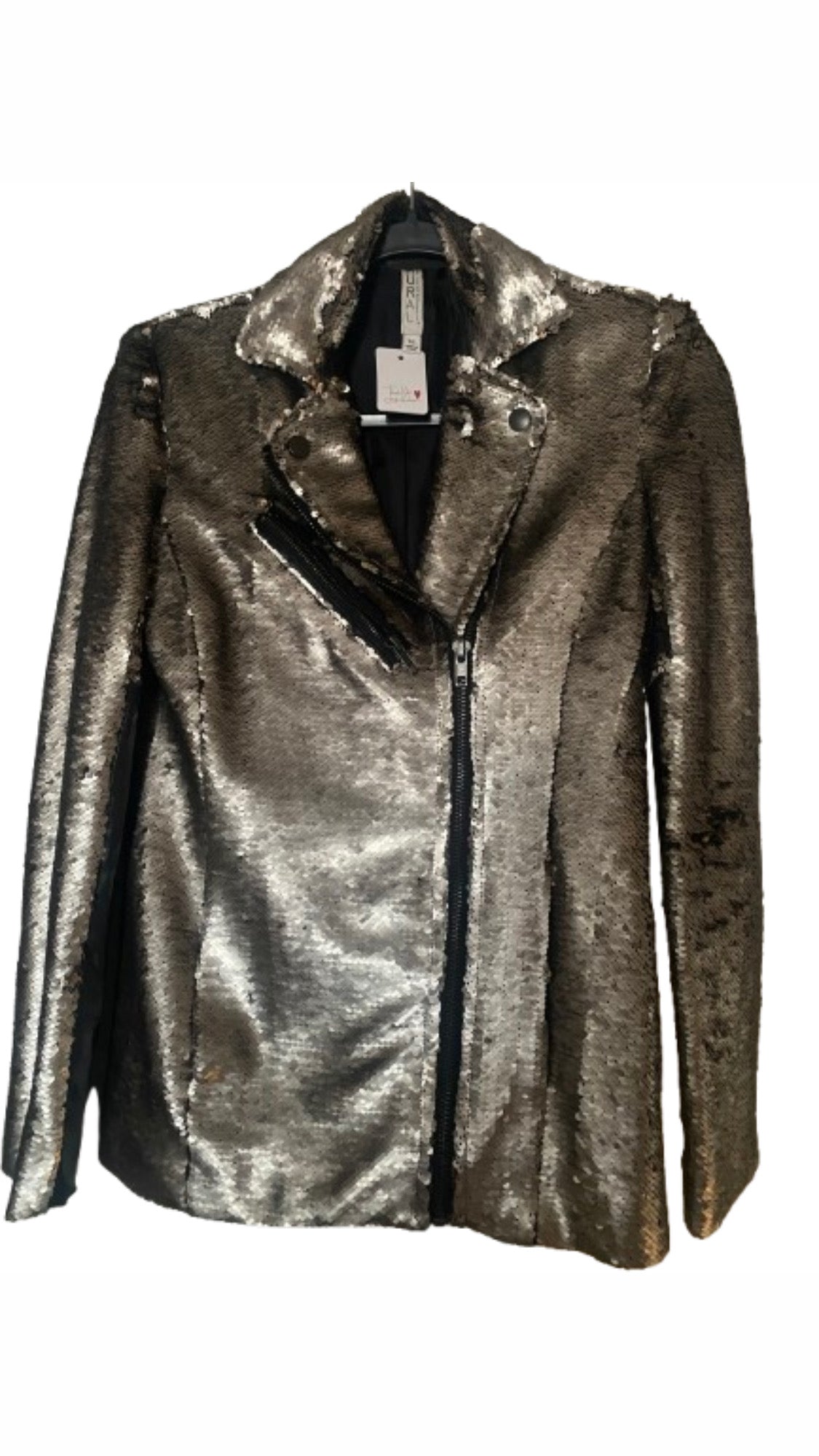 Vintage PRETTY LITTLE LIARS TREND SETTER MOTO Sequins Mural Jacket 2010
