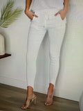 WHITE RAW EDGE HEM JOGGERS Made in Italy
