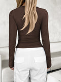 Fitted V-Neck Long Sleeve T-Shirt