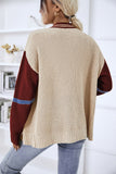 Contrast Button Up Dropped Shoulder Cardigan (Color Options)