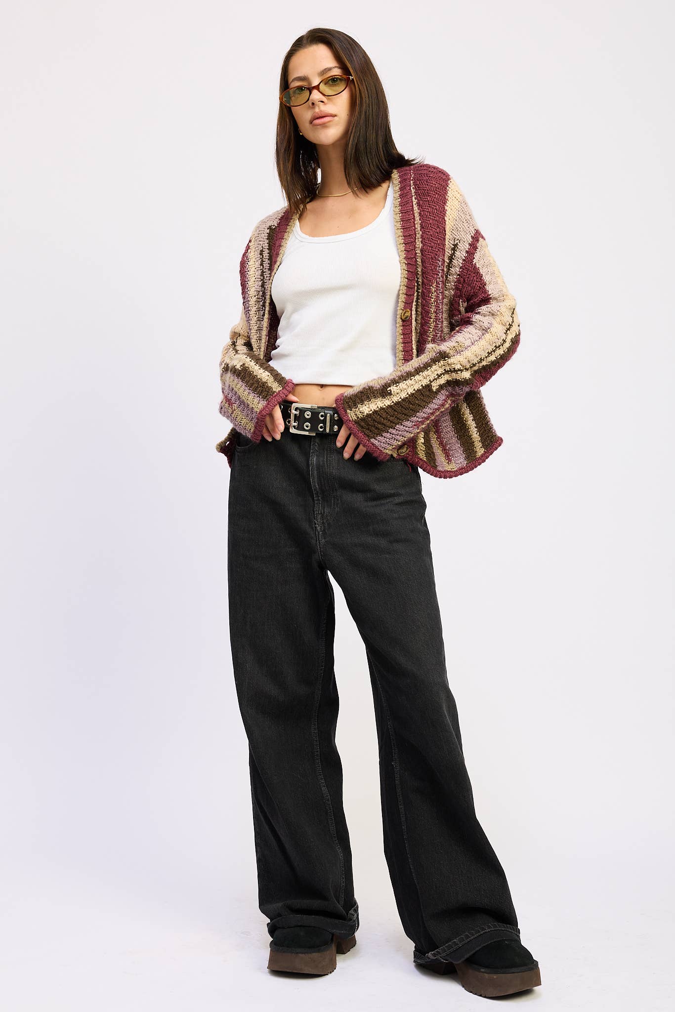 Emory Park - COLOR MIXED CARDIGAN TOP