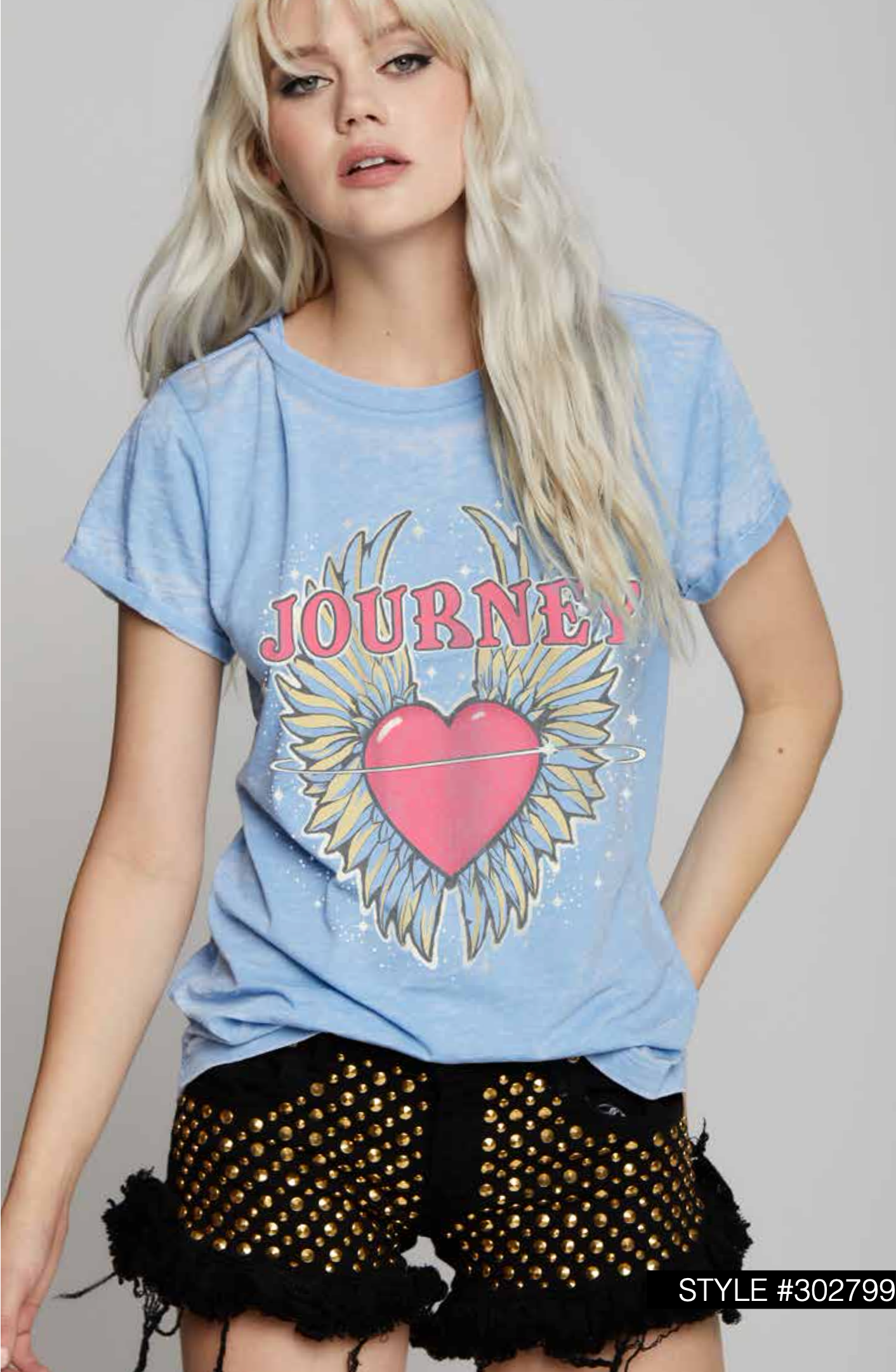Recycled Karma  JOURNEY Don't Stop Believin Burn Out Tshirt