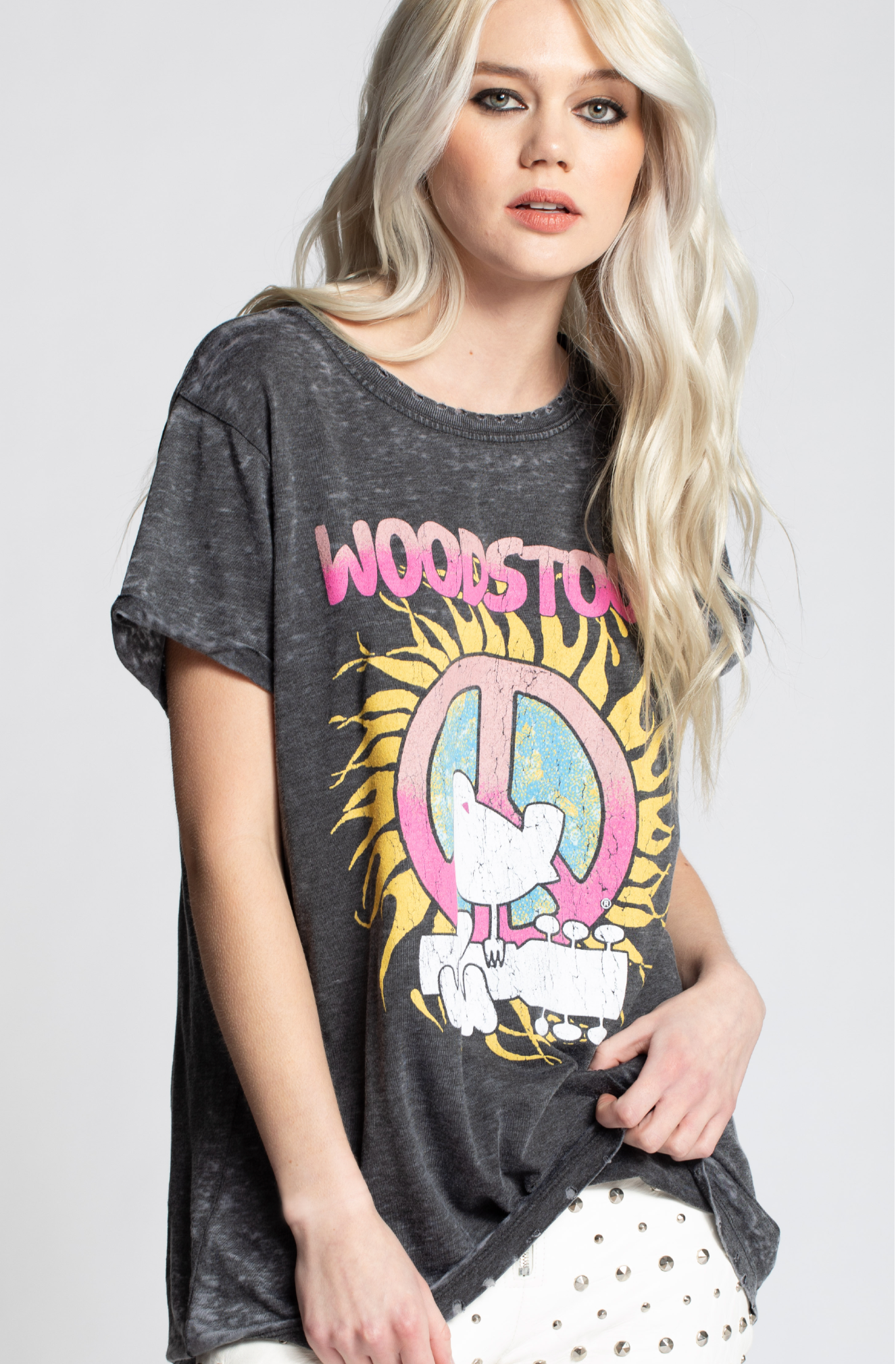 Recycled Karma - Woodstock Peace Love & Music Burnout Tee