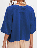 Sweetkama - Ladies Solid Color Midi Sleeves Knitted Cardigan