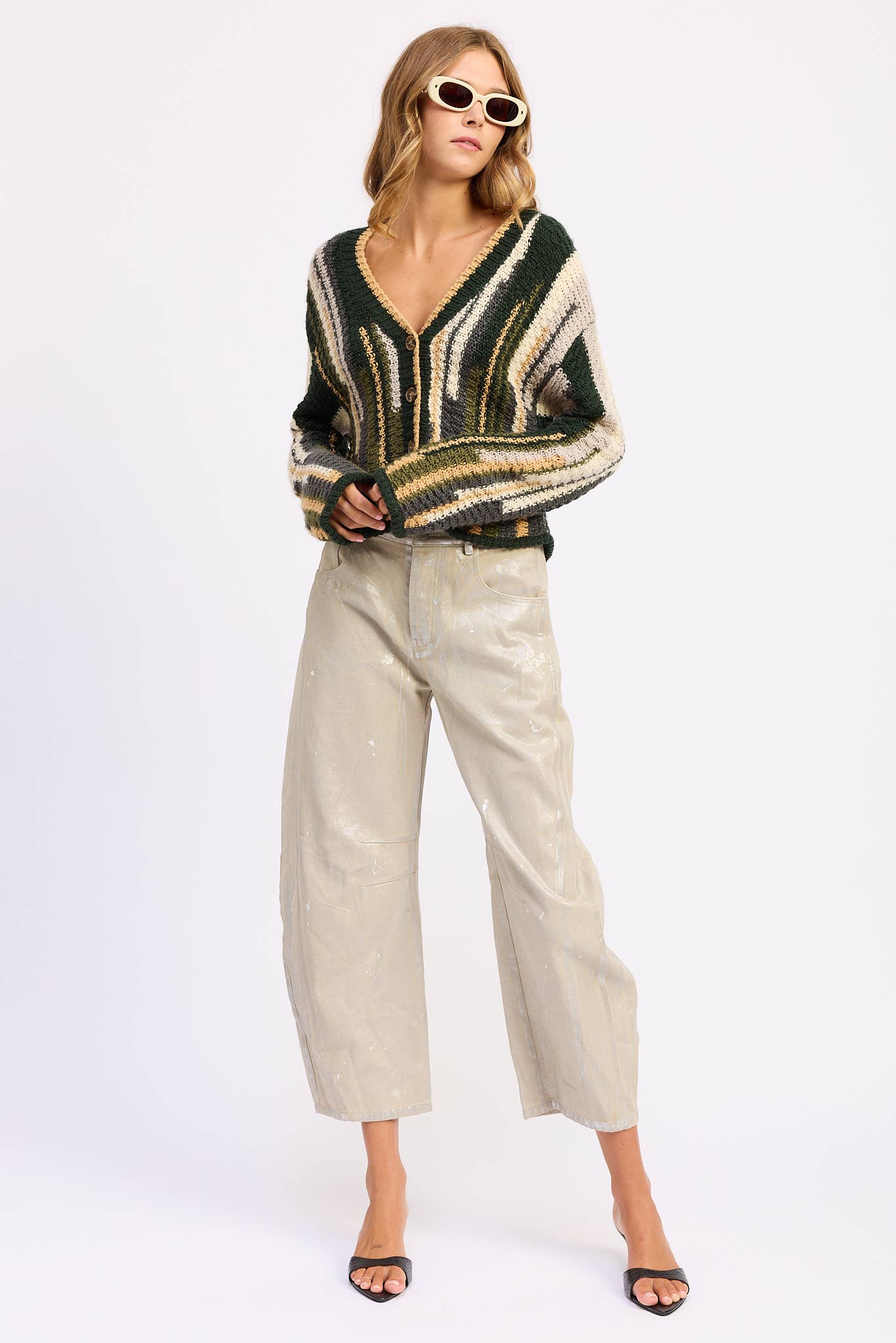 Emory Park - COLOR MIXED CARDIGAN TOP