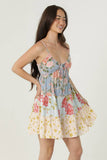 RETRO VINTAGE VIBE FLORAL  V NECK SUNDRESS BY ANGIE