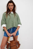 Sweetkama - Ladies Solid Color Midi Sleeves Knitted Cardigan