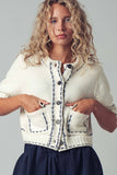 Stunning Short Sleeve Button Waist Crop Cardigan