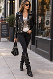 Killer Leather Grommet Moto Jacket