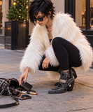 EPIC Jeffrey Campbell} Valdosta Studded Leather Block Heel Bootie’s